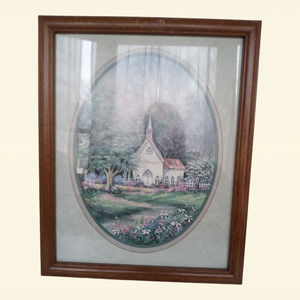 Home interior country church, Home Interiors, F. Buckley picture framed signed